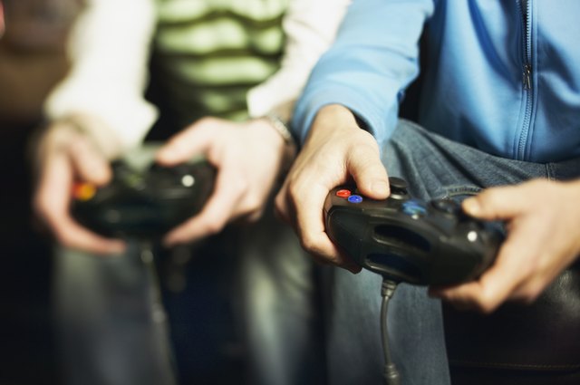 Friends playing video game