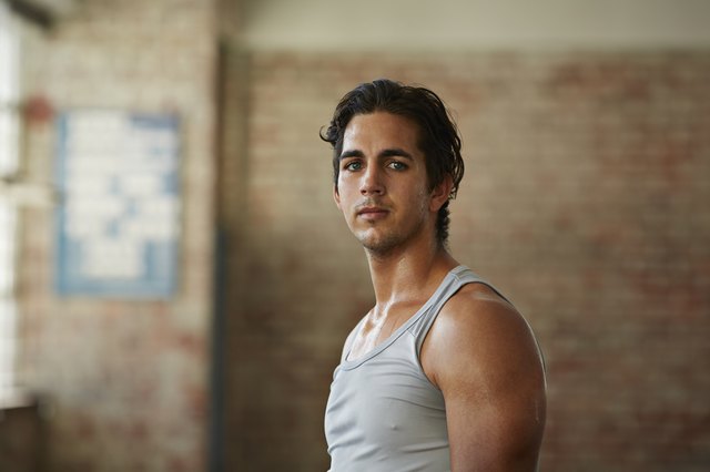 Portrait of male gym at urban gym