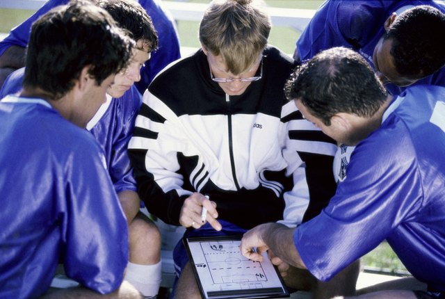 Coach with a soccer team