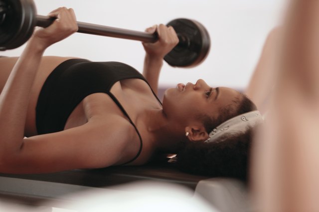 Woman lifting weights
