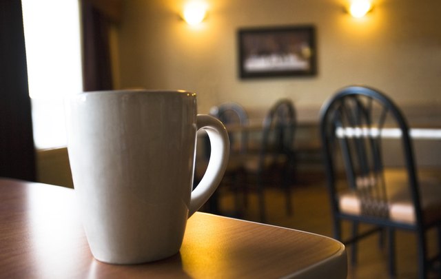 Coffee mug on table