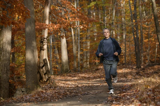 Man jogging in autumn
