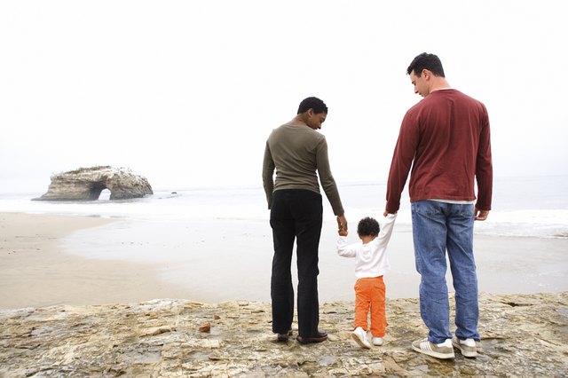 Family on beach