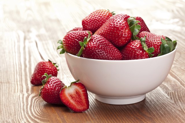 Appetizing strawberry in the bowl.