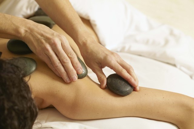 Massage with hot stone treatment