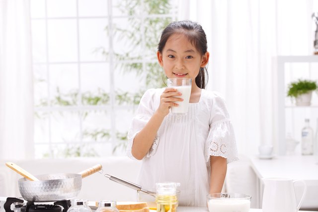 Girl drinking milk