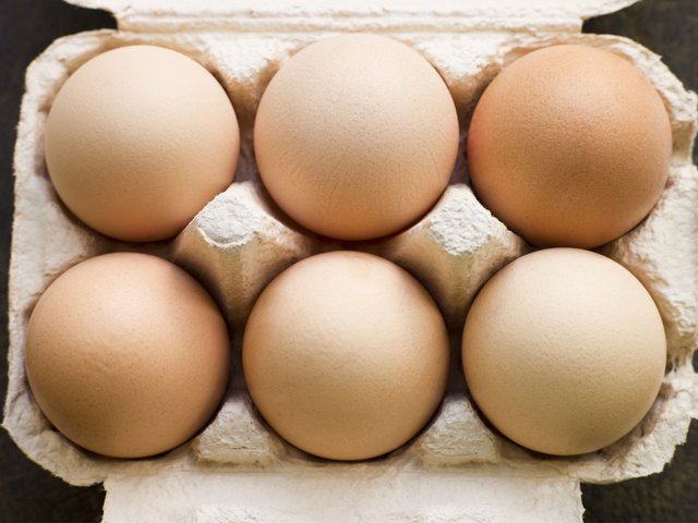 Fresh eggs in box