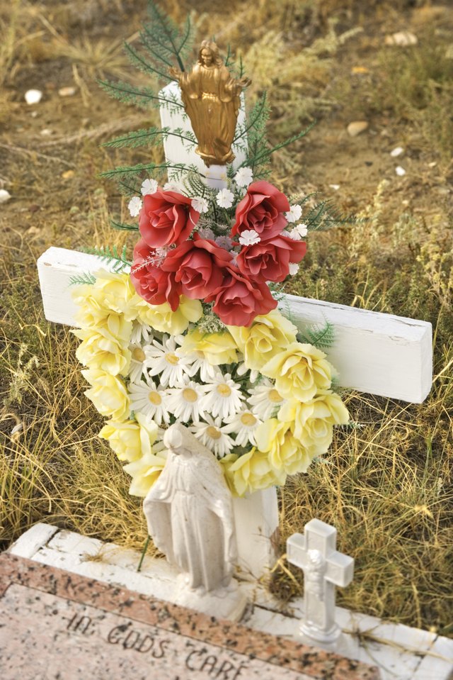 Decorated gravesite