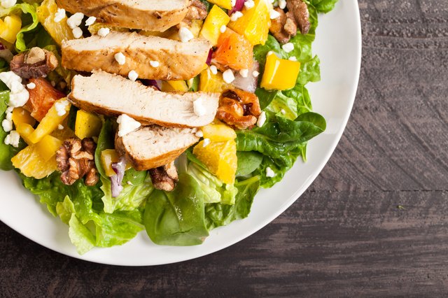 Orange Walnut Chicken Salad with feta cheese