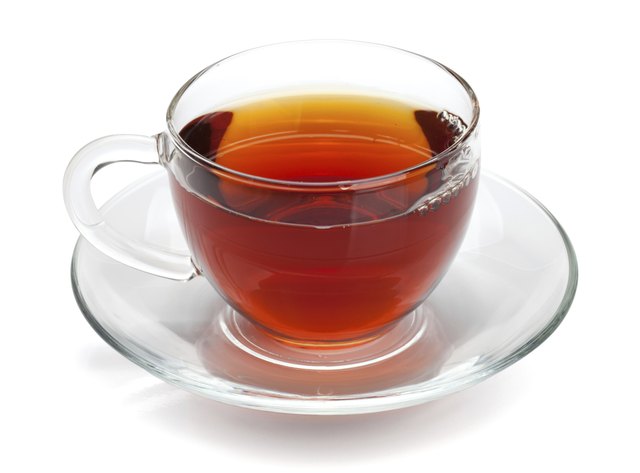Black tea in glass cup