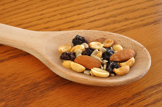 Trail Mix on Wooden Spoon