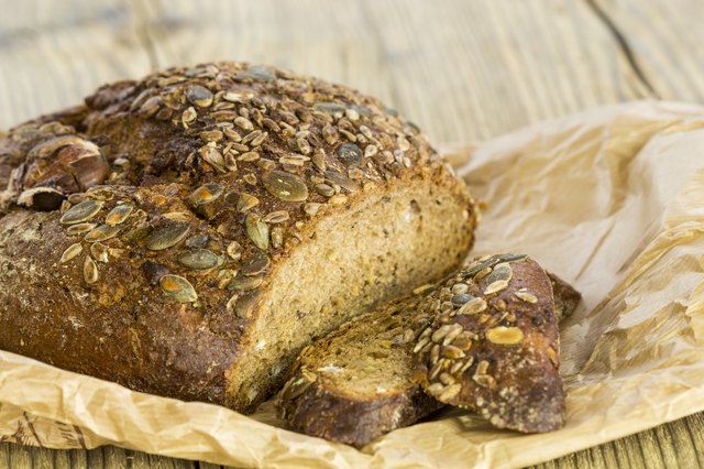 Sliced freshly baked wholegrain loaf