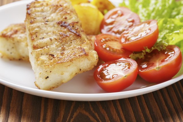 roasted codfish fillet with vegetables