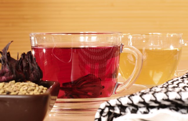 Traditional egyptian tea karkade and helba
