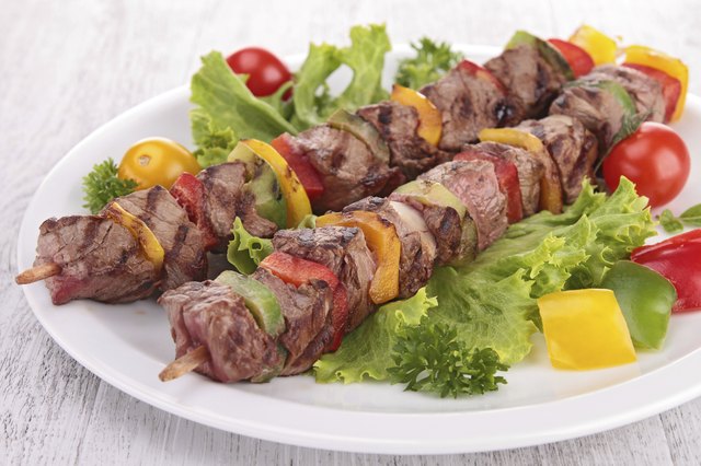 grilled meat and vegetables