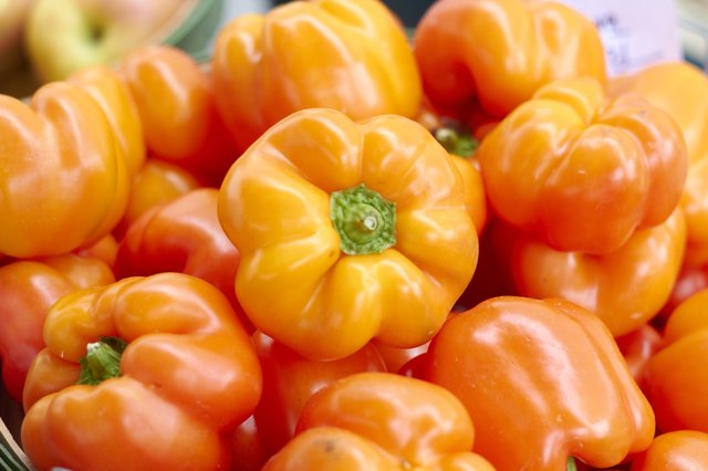 Orange Bell Peppers For Sale In the Market