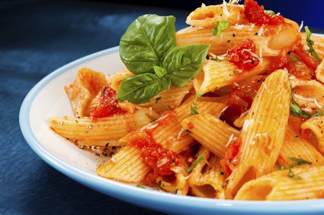 Pasta with tomato sauce and parmesan