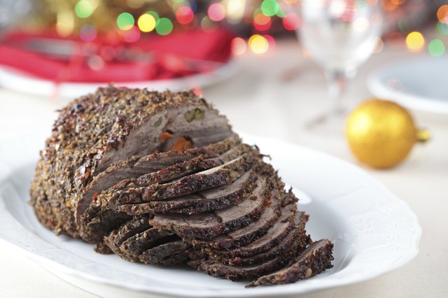 Roast beef on the Christmas table