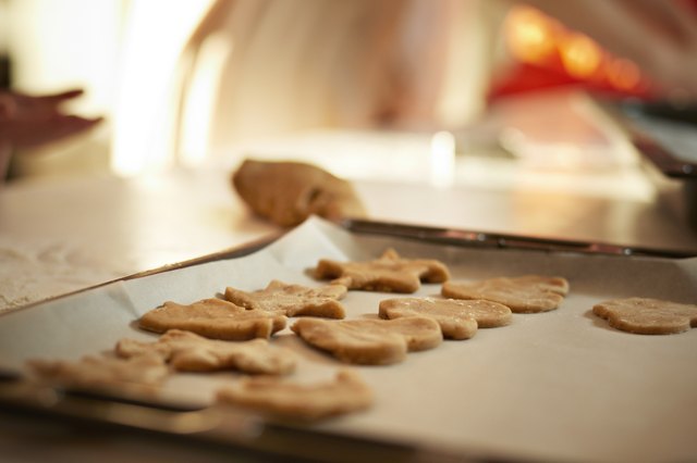 Close-up of christmas cookies ready for the oven