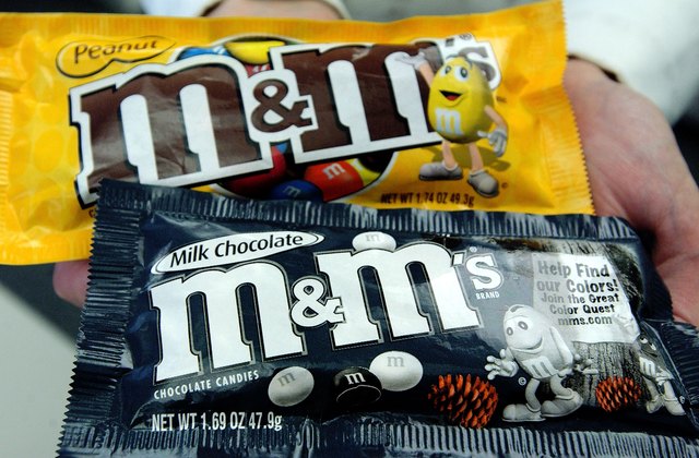 peanut m&ms fun size calories