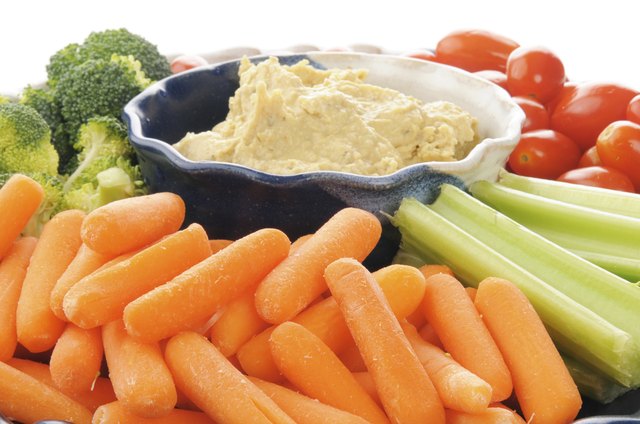 Vegetable platter with hummus