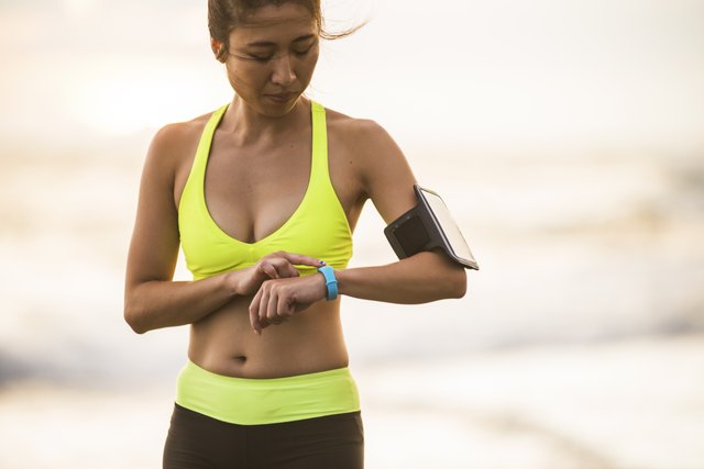 Health sport woman wearing smart