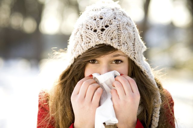 Woman with a cold