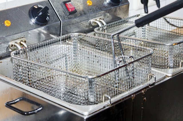 Empty deep fryers