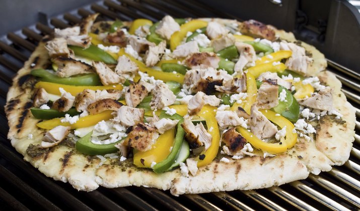 Gourmet Barbecued Pizza - Mediterranean Style