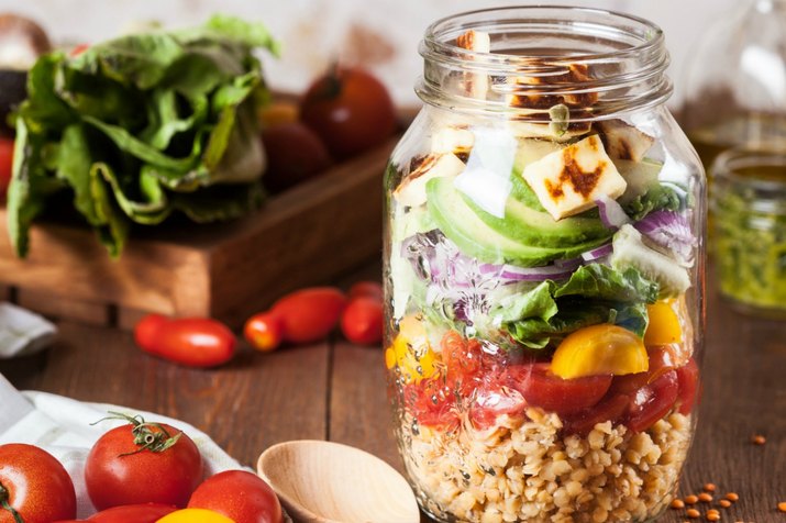 Salad in a mason jar