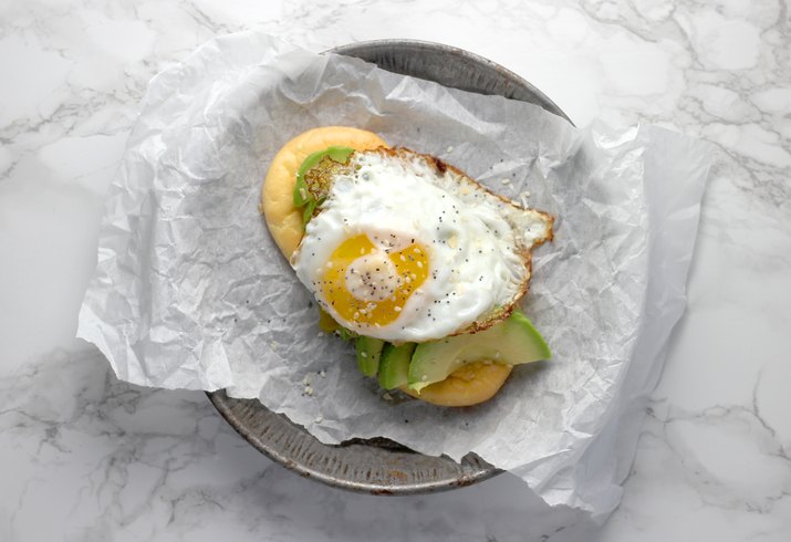 Fried egg with “Everything” spice avocado toast