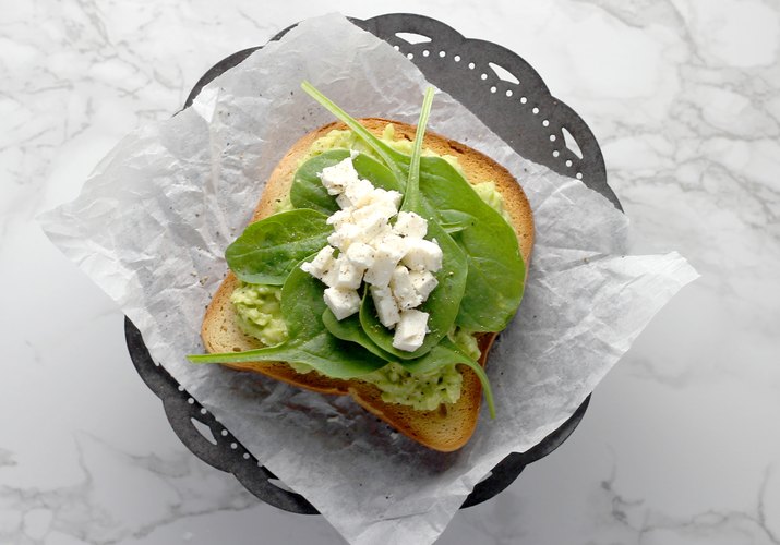 Spinach and feta avocado toast on keto bread