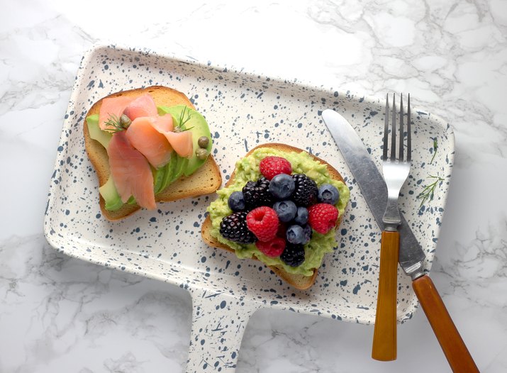 Keto avocado toast overhead