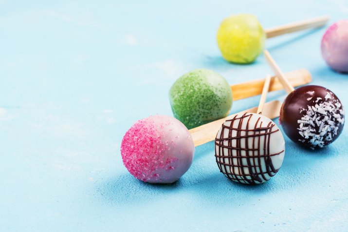 Various colorful cake pops