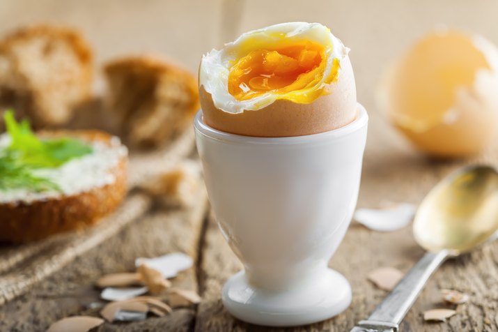 Traditional breakfast with perfect soft boiled egg