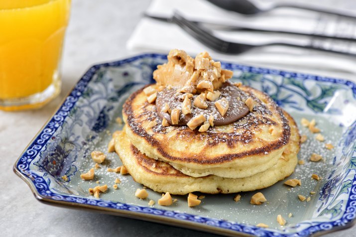 Banana pancake with peanut butter