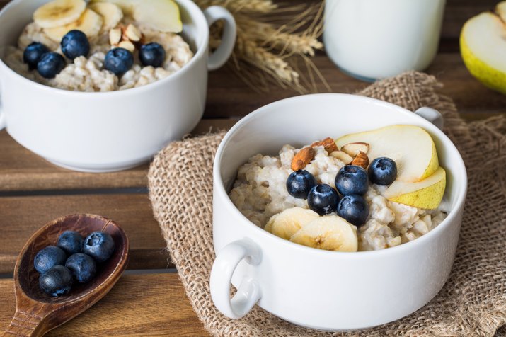 Oatmeal porridge, healthy breakfast food