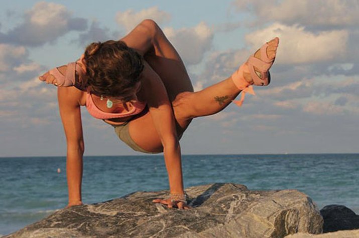 yoga woman seaside