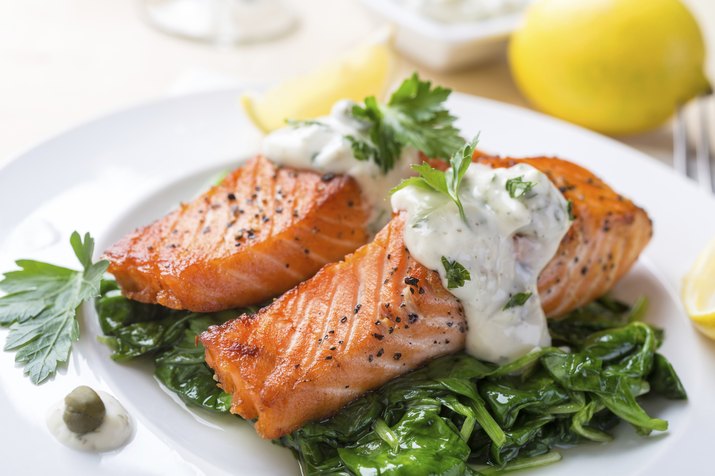 Salmon Steak with Cream Sauce