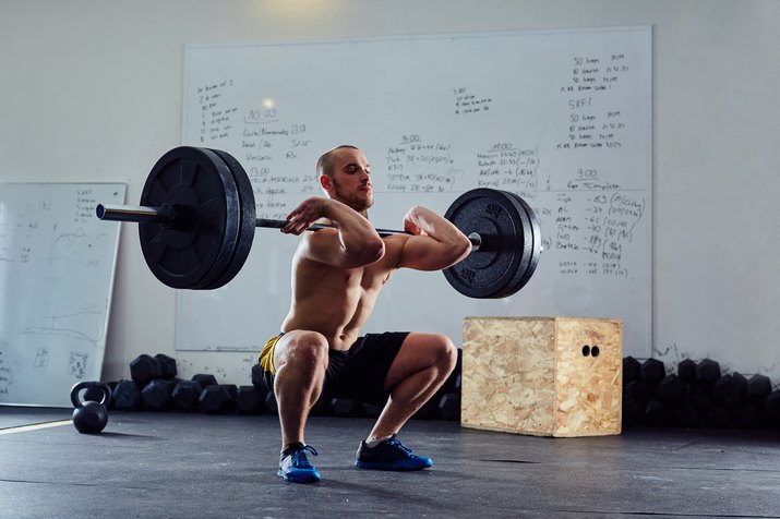 Barbell front squat exercise