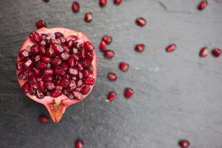 Pomegranate and seeds