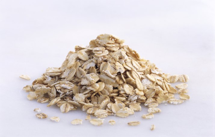 Pile of oat flakes, close-up