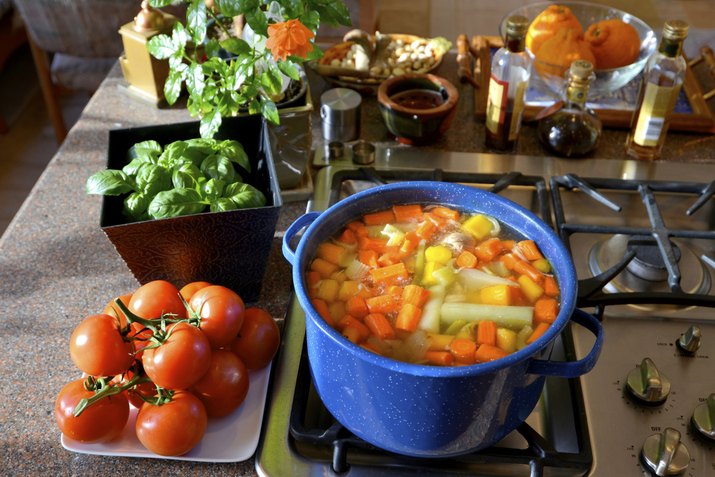 Healthy garden vegetable soup