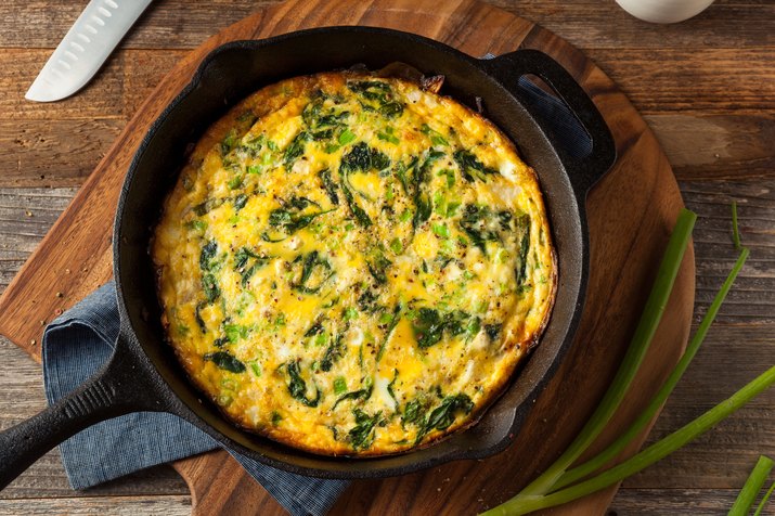 Homemade Spinach and Feta Fritatta