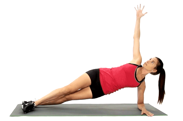 Woman demonstrating how to do a side plank.
