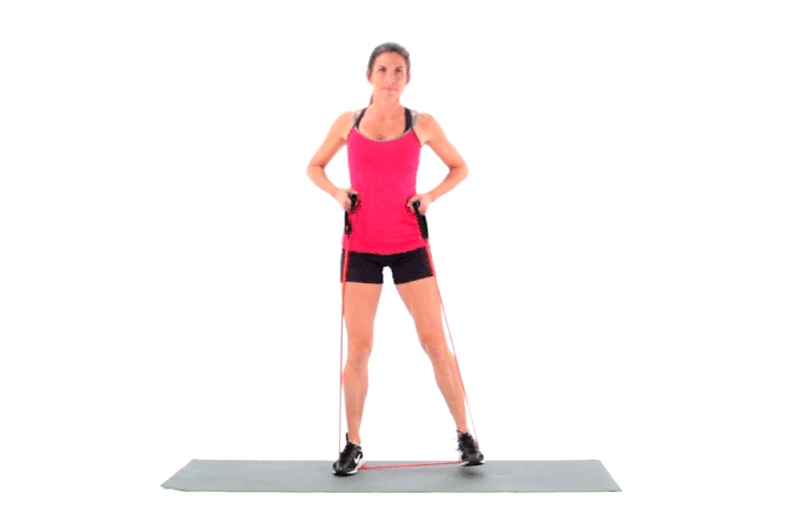 Woman doing Resistance Band Lateral Step