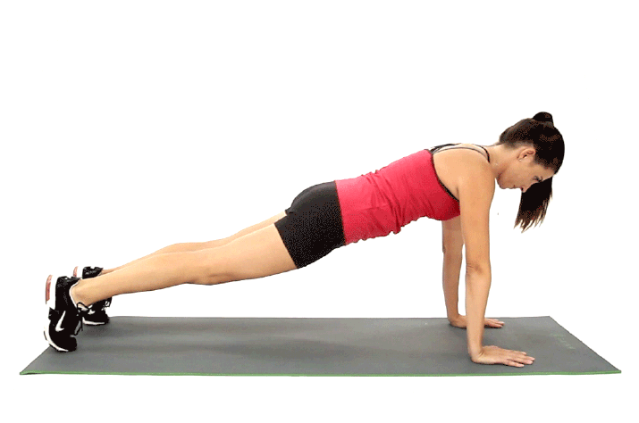 Woman demonstrating how to do a plank