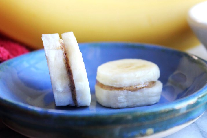 Mini Banana-Almond Butter Sandwiches