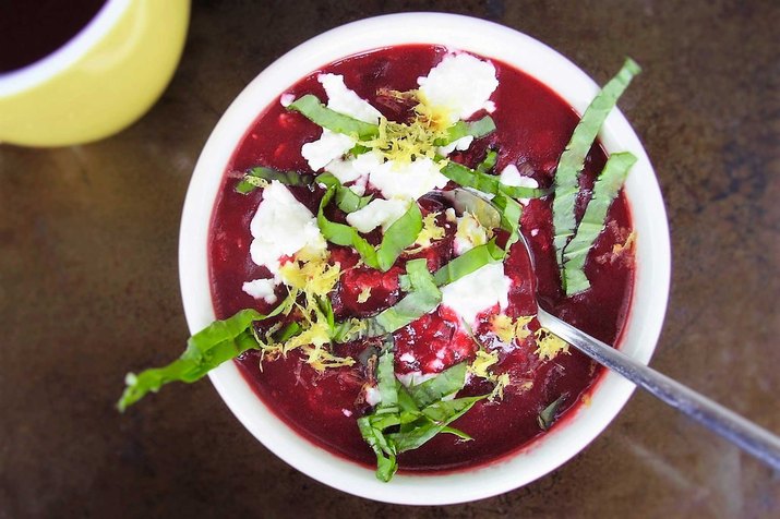 Beet and Goat Cheese Savory Oatmeal