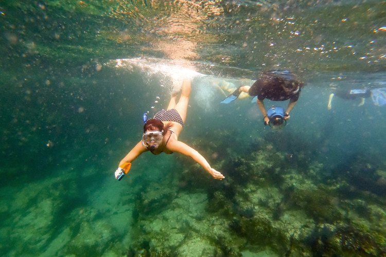Kim and me underwater